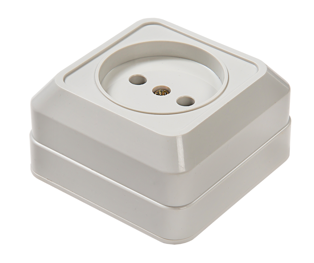 Розетка одинарная BOLLETO белая накладной 7022 IN HOME