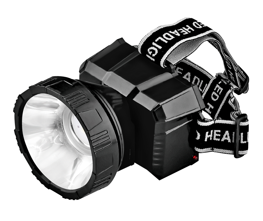 Фонарь налобный аккумуляторный HLA 08B LED 150Lm 9ч 2 режима,  з/у 230В ЧЕРНЫЙ IN HOME