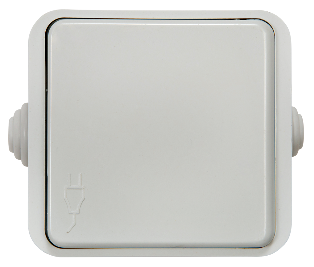 Розетка одинарная с крышкой AQUA белая полугерметичная 3110 IN HOME