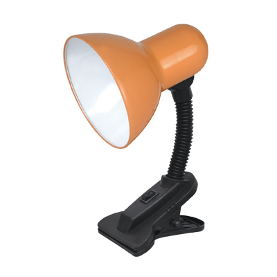 Светильник настольный под лампу СНП-01О на прищепке 40Вт E27 ОРАНЖЕВЫЙ (мягкая упаковка) IN HOME