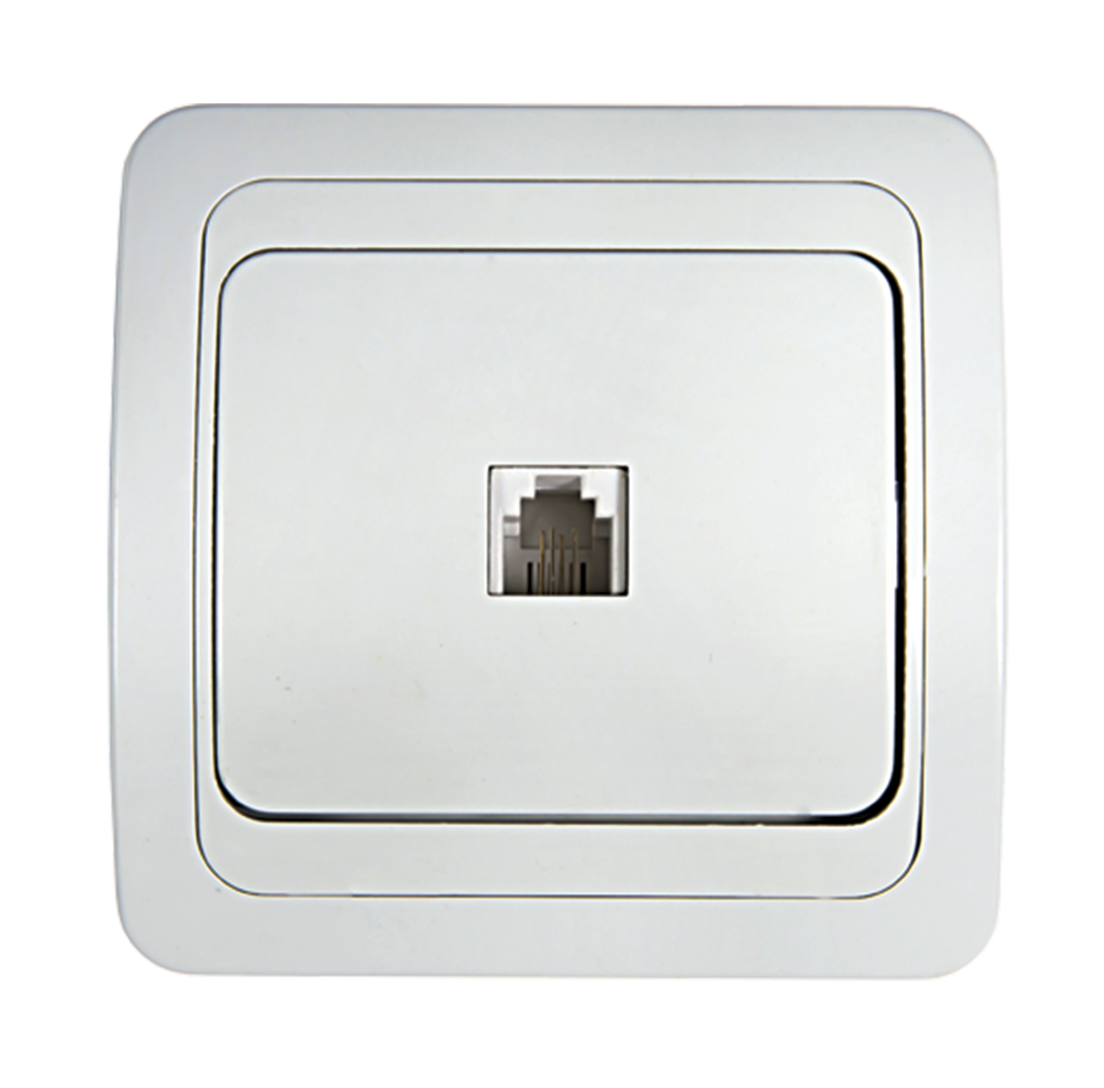 Розетка телефонная CLASSICO белая 2034 IN HOME