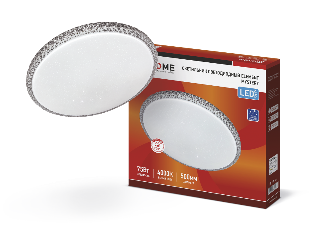 Светильник светодиодный ELEMENT MYSTERY 75Вт 230В 4000K 6000Лм 500x80мм IN HOME