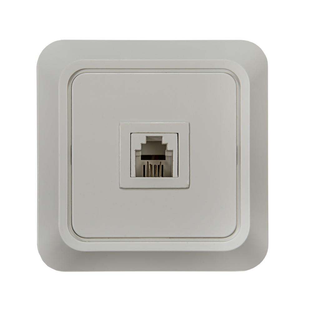 Розетка телефонная BOLLETO белая накладная 7034 IN HOME