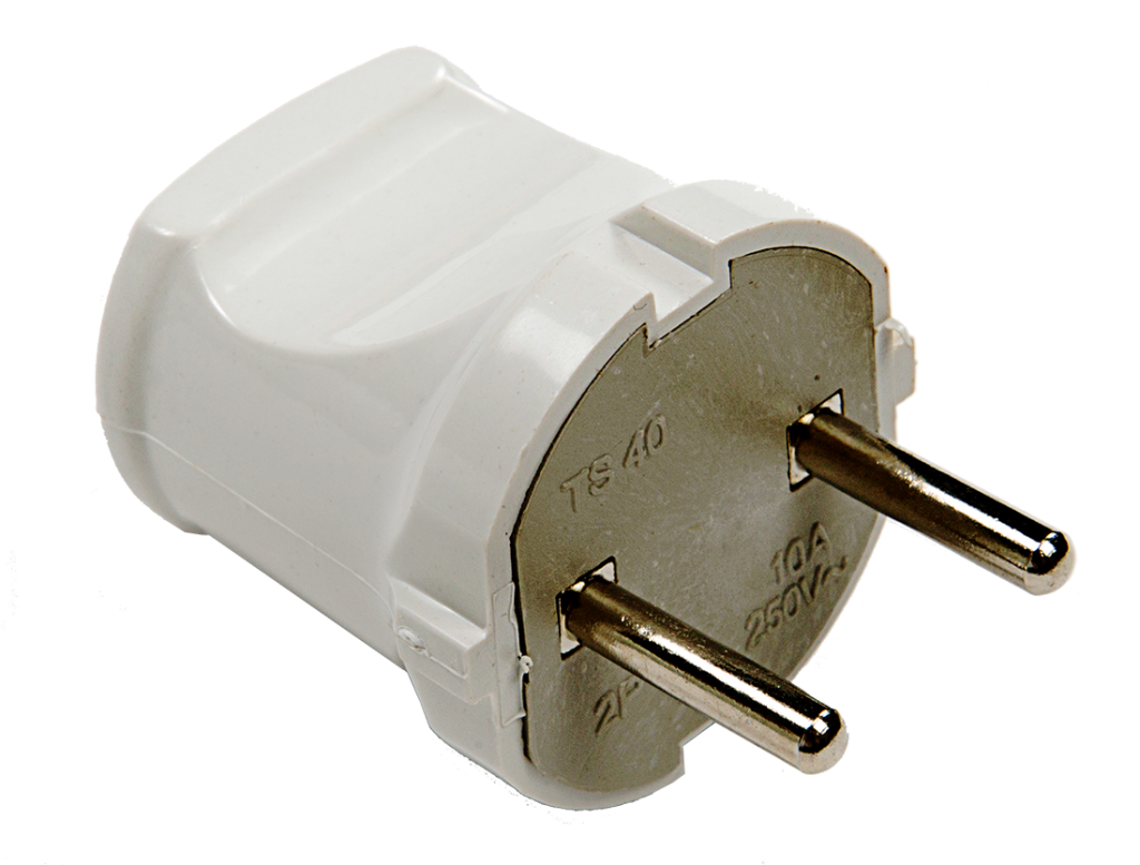 Вилка прямая 10А белая 4142 IN HOME