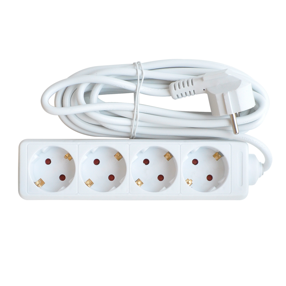 Удлинитель 4G-5-SMART четырехместный 10А с заземлением 5м 8345 IN HOME