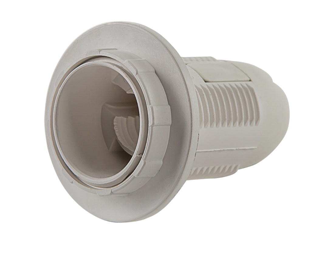 Патрон Е27-ППК пластиковый с прижимным кольцом IN HOME