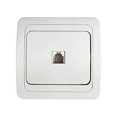 Розетка компьютерная одинарная RJ-45 CLASSICO белая 2131 IN HOME