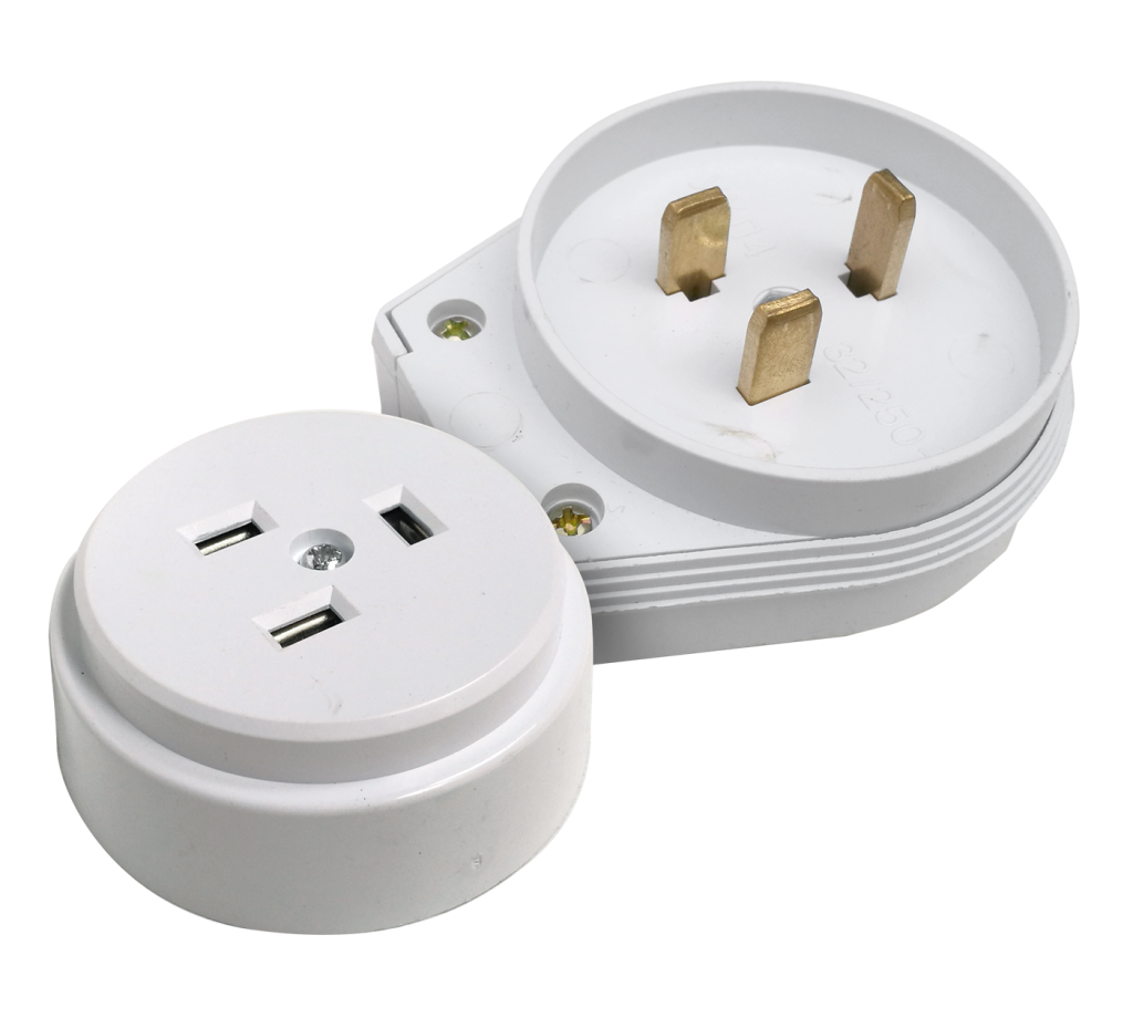 Разъем печной РШ/ВШ 32А 250В пластиковый накладной белый 9123 IN HOME