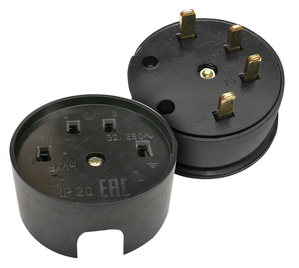 Разъем печной РШ/ВШ карболитовый 25А 380В черный 9112 IN HOME