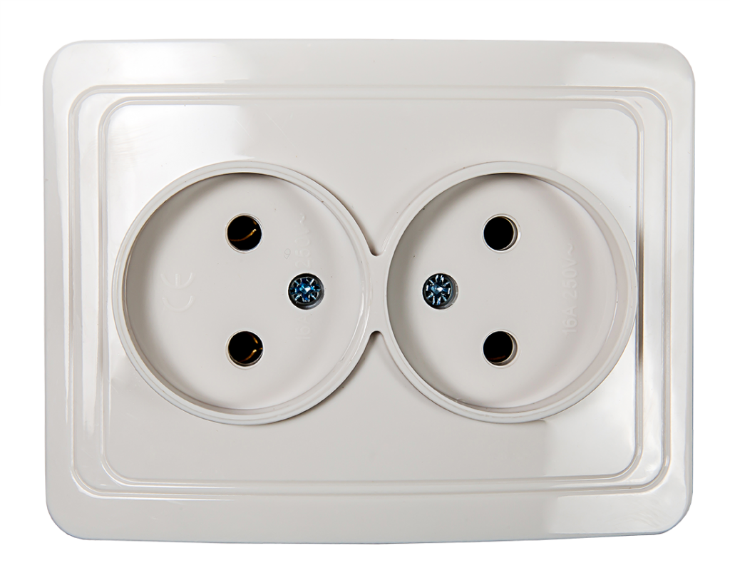Розетка двойная CLASSICO белая 2102 IN HOME