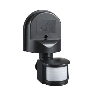 Датчик движения инфракрасный ДД 008 1200Вт 180 гр.12м IP44 черный IN HOME