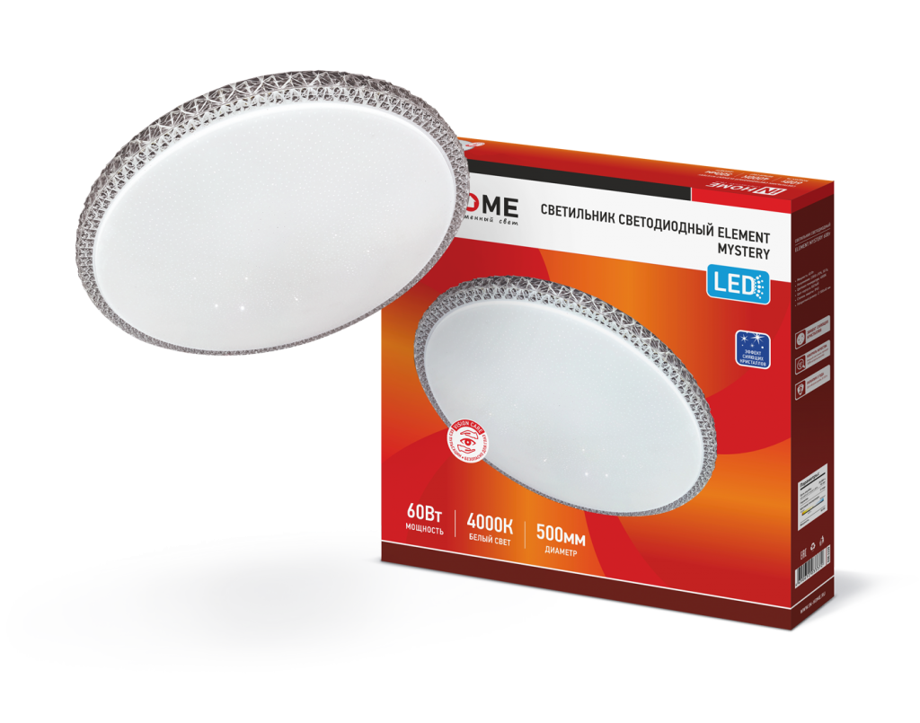 Светильник светодиодный ELEMENT MYSTERY 60Вт 230В 4000K 4800Лм 500x60мм IN HOME