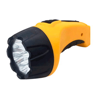 Фонарь ручной аккумуляторный MLA 02 4LED 120Lm 8ч 2 режима, з/у 230В ЧЕРНО-ЖЁЛТЫЙ IN HOME