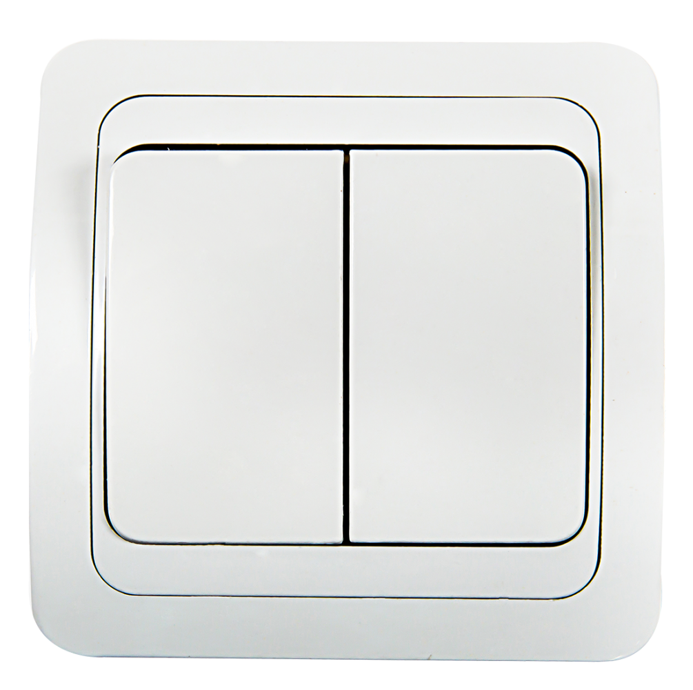 Выключатель двухклавишный CLASSICO белый 2023 IN HOME