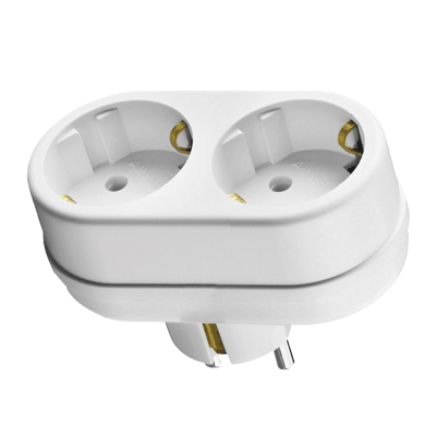 Двойник R-2G двухместный с заземлением 16А белый 4270 IN HOME