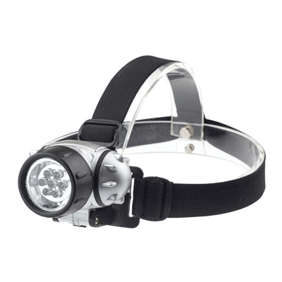 Фонарь налобный HL 04M 7LED 3ААА 4 режима МЕТАЛЛИК IN HOME