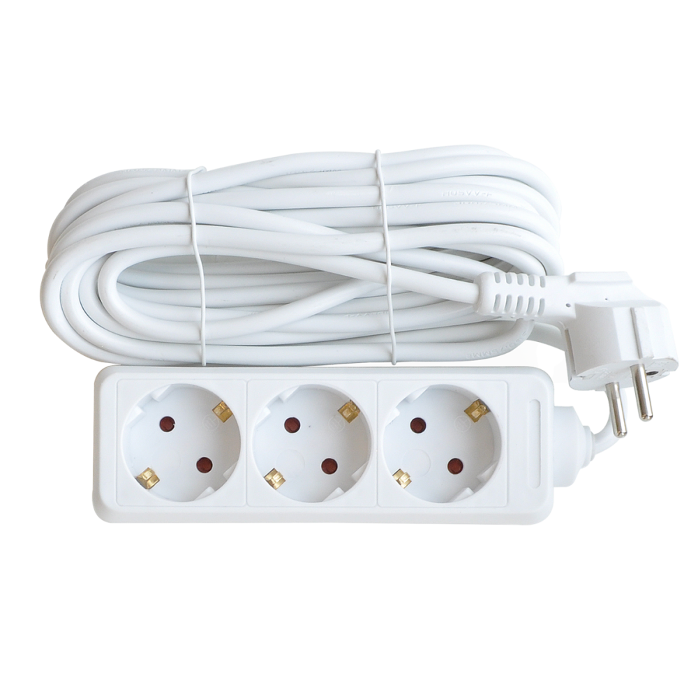Удлинитель 3G-5-SMART трехместный 10А с заземлением 5м 8335 IN HOME