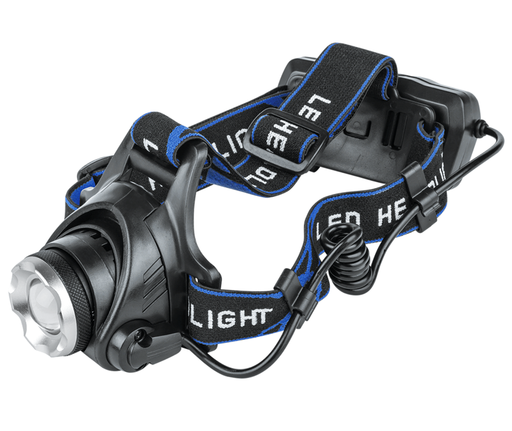 Фонарь налобный аккумуляторный HLA 06B 5W LED 450Lm 10ч 3 режима, фокус., з/у 230В ЧЕРНЫЙ IN HOME