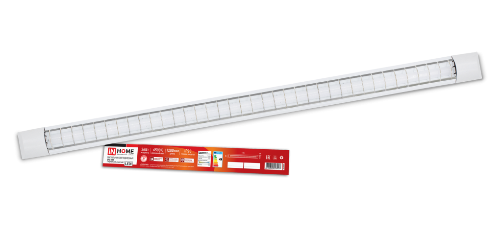 Светильник светодиодный SPO-119 36Вт 230В 6500К 2700Лм 1200мм IP20 с зеркальной решеткой IN HOME