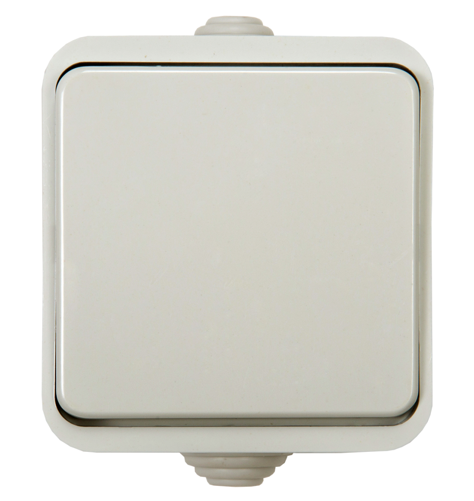 Выключатель одноклавишный AQUA белый полугерметичный 3100 IN HOME