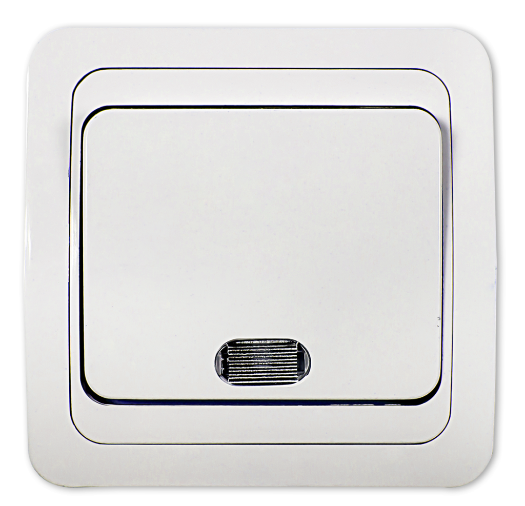 Выключатель одноклавишный с подсветкой CLASSICO белый 2121 IN HOME