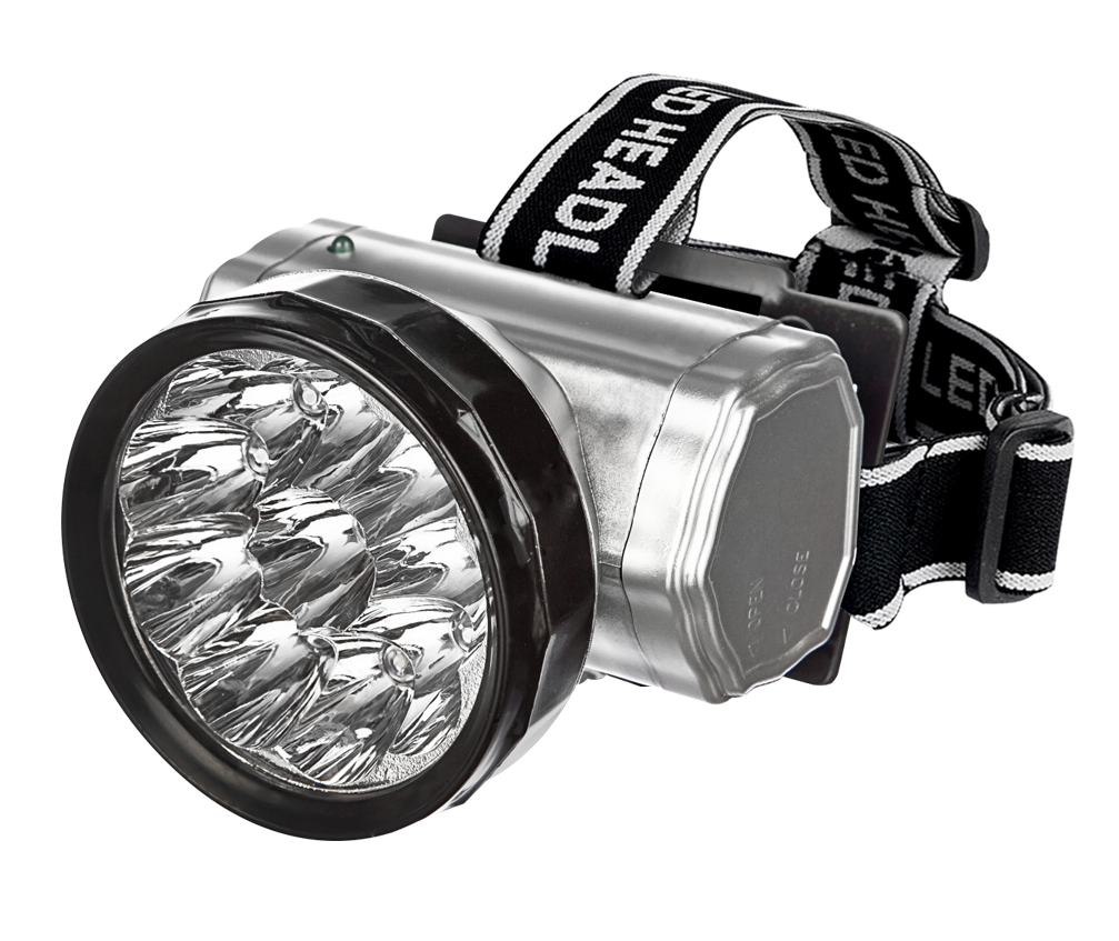 Фонарь налобный аккумуляторный HLA 04M 2W 10LED 200Lm 10ч 2 режима, з/у 230В МЕТАЛЛИК IN HOME