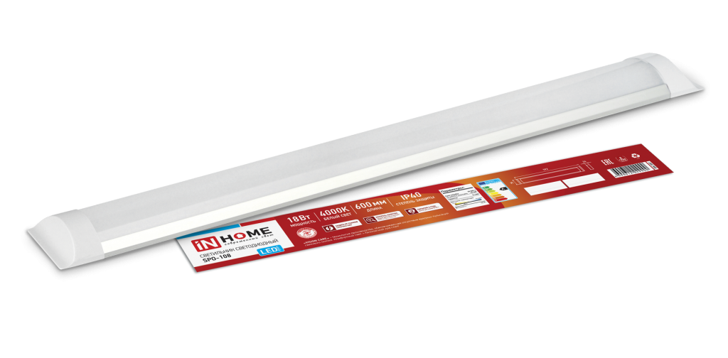 Светильник светодиодный SPO-108 18Вт 230В 4000К 1300Лм 600мм IP40 IN HOME