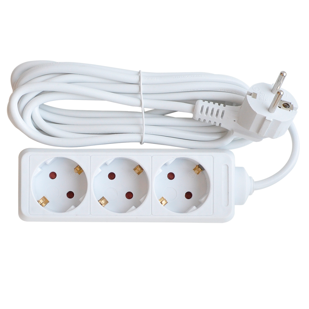 Удлинитель 3G-3-SMART трехместный 10А с заземлением 3м 8333 IN HOME