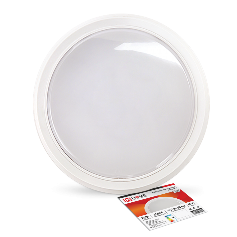 Светильник светодиодный СПБ-2-КРУГ 24Вт 230В 6500К 1700лм 310мм белый IN HOME