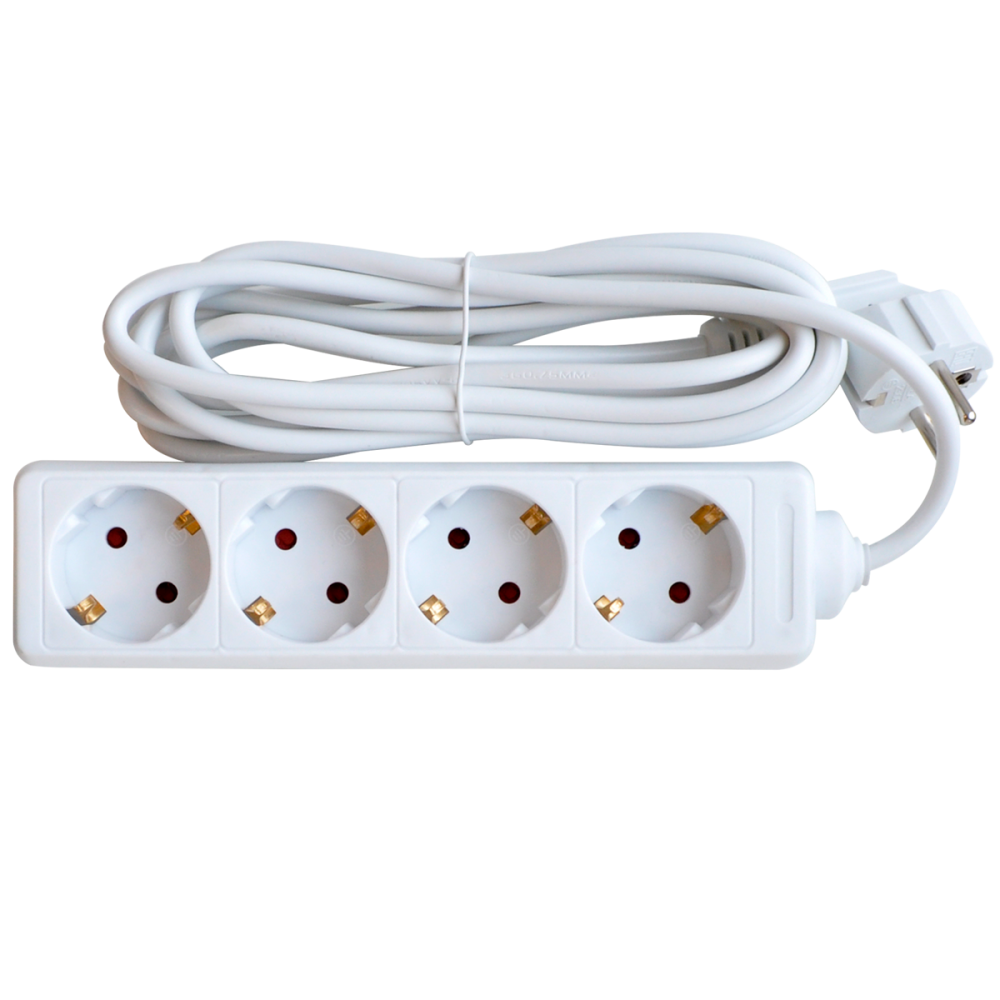 Удлинитель 4G-3-SMART четырехместный 10А с заземлением 3м 8343 IN HOME