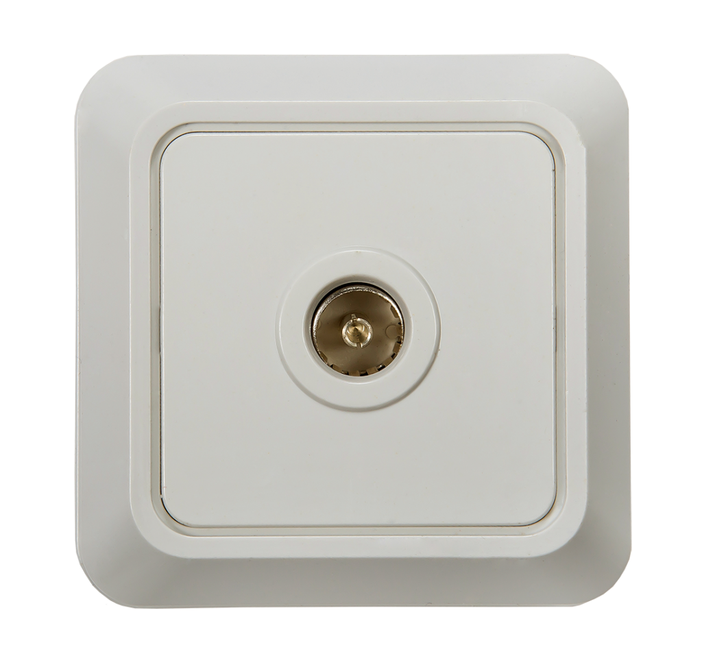 Розетка телевизионная BOLLETO белая накладная 7027 IN HOME